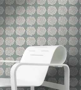 Puketti Wallpaper by Marimekko Blue