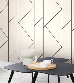 Pure Wallpaper by Casadeco Beige / Noir Fusain