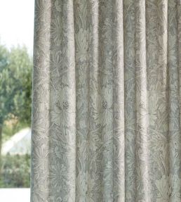 Pure Honeysuckle & Tulip Wide Width Fabric by Morris & Co Soft Mint/Grey