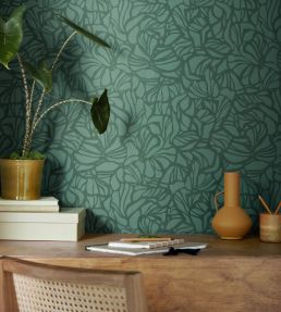 Purity Wallpaper by 1838 Wallcoverings Forest