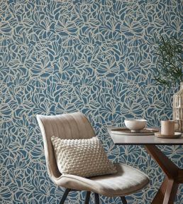 Purity Wallpaper by 1838 Wallcoverings Prussian Blue