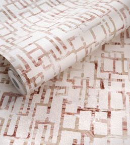 Quadrata Wallpaper by Clarke & Clarke Blush