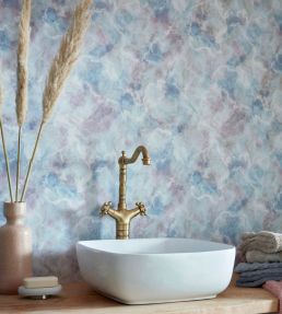 Quartz Wallpaper by 1838 Wallcoverings Blue Dusk
