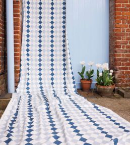 Quilted Harlequin Fabric by Barneby Gates Two Blues