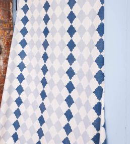 Quilted Harlequin Fabric by Barneby Gates Two Blues