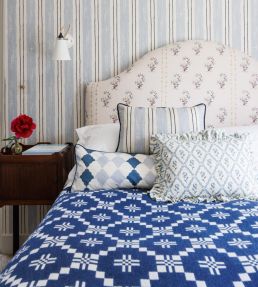 Quilted Harlequin Cushion 84.5 x 27cm by Barneby Gates Two Blues