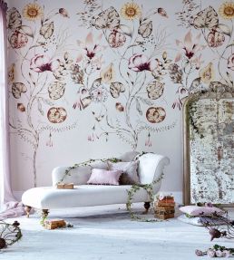 Quintessence Mural by Harlequin Tangerine/Emerald/Navy