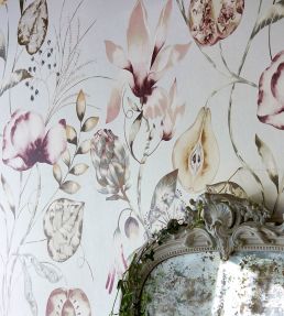 Quintessence Mural by Harlequin Tangerine/Emerald/Navy
