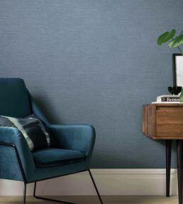 Raffia Wallpaper by 1838 Wallcoverings Lagoon