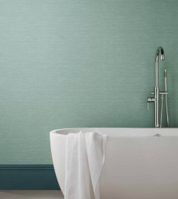 Raffia Wallpaper by 1838 Wallcoverings Seafoam