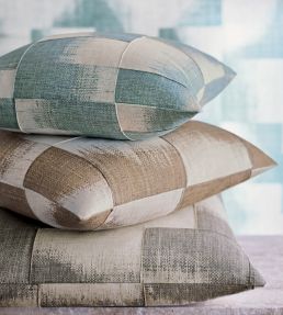Raffia Squares Fabric by Thibaut Graphite