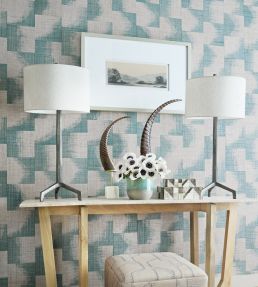 Raffia Squares Wallpaper by Thibaut Graphite