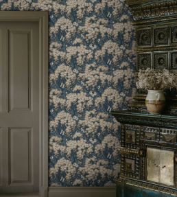 Ragnvi Wallpaper by Sandberg Midnight Blue