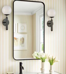 Railway Stripe Wallpaper by Thibaut Pink