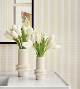 Railway Stripe Wallpaper by Thibaut Pink