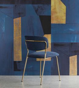 Rainbow Foil Mural by Eijffinger Golden Blue