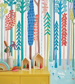 Rainbow Forest Mural by Villa Nova Blue