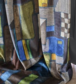 Raku Patchwork Fabric by Designers Guild Chocolate