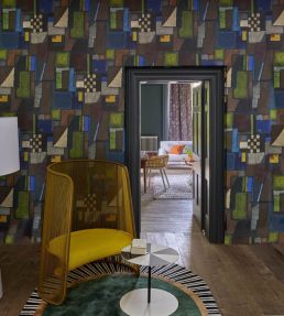 Raku Patchwork Mural by Designers Guild Chocolate