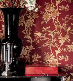 Marlowe Floral Wallpaper by Ralph Lauren Prussian Blue