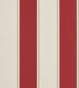 Mapleton Stripe Wallpaper by Ralph Lauren Vermilion