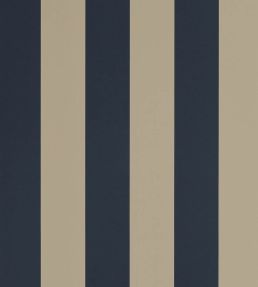 Spalding Stripe Wallpaper by Ralph Lauren Navy/Sand