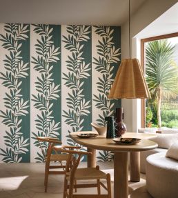 Rama Wallpaper by Casamance Ivoire/emeraude