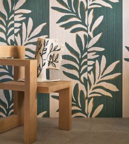 Rama Wallpaper by Casamance Ivoire/emeraude