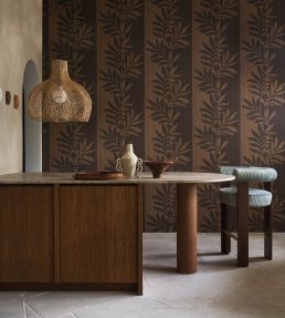 Rama Wallpaper by Casamance Noyer/wenge