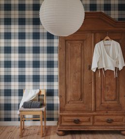 Ranold Wallpaper by Sandberg Classic Blue