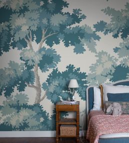 Raphael Forest Mural by Sandberg Midnight Blue