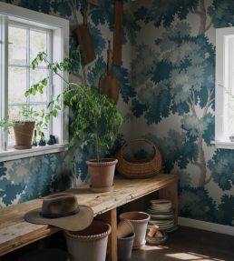 Raphael Forest Mural by Sandberg Midnight Blue