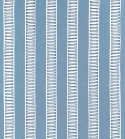 Raritan Line Embroidery Fabric by Thibaut Blue