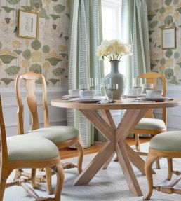Raritan Line Embroidery Fabric by Thibaut Sage