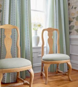 Raritan Line Embroidery Fabric by Thibaut Sage