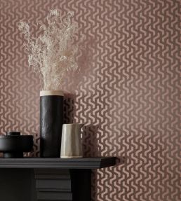 Rattan Foil Wallpaper by 1838 Wallcoverings Rose Gold