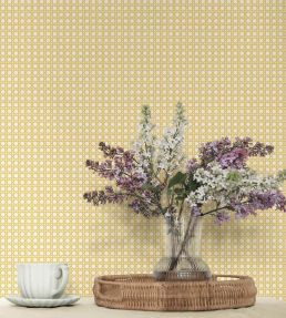 Rattan Wallpaper by Woodchip & Magnolia Golden Yellow