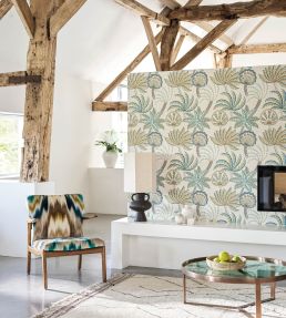 Ravenala Wallpaper by Osborne & Little Petrol/Gold
