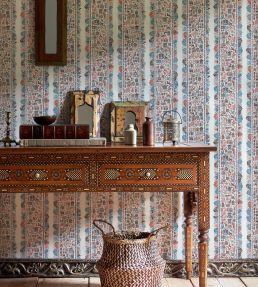Ravi Ribbon Wallpaper by Lewis & Wood Pistachio Rose