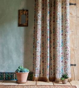 Ravi Ribbon Fabric by Lewis & Wood Blue Almond