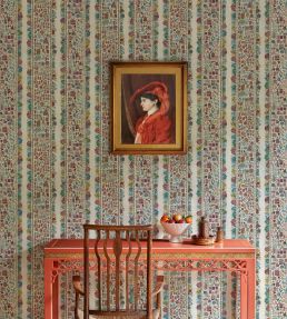 Ravi Ribbon Wallpaper by Lewis & Wood Pistachio Rose