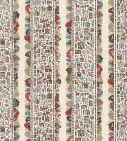 Ravi Ribbon Fabric by Lewis & Wood Peat Pomegranate
