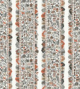Ravi Ribbon Wallpaper by Lewis & Wood Satsuma Soot
