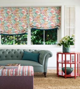 Ravi Stripe Fabric by Jane Churchill Aqua/Multi