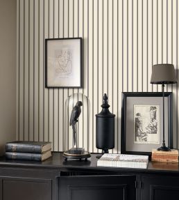 Rayure Wallpaper by Casadeco Noir Fusain