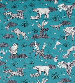 Realite Irreelle Velvet Fabric by Casal Turquoise