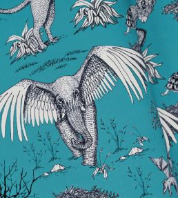 Realite Irreelle Velvet Fabric by Casal Turquoise