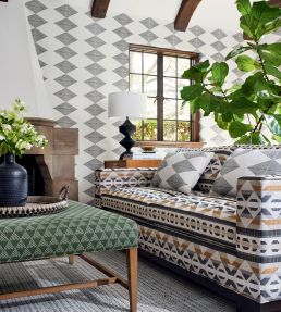Reflection Fabric by Thibaut Basalt Black