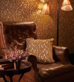 Regale Fabric by Clarke & Clarke Ivory/Mocha
