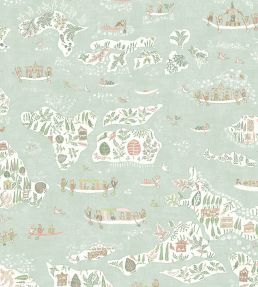 Regatta Wallpaper by Lewis & Wood Pistachio Rose
